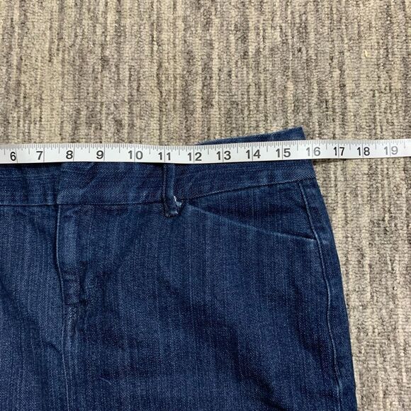 Old Navy Women's Size 6 A Line Knee Length Denim Cotton Skirt Slit Stretch - Picture 5 of 7